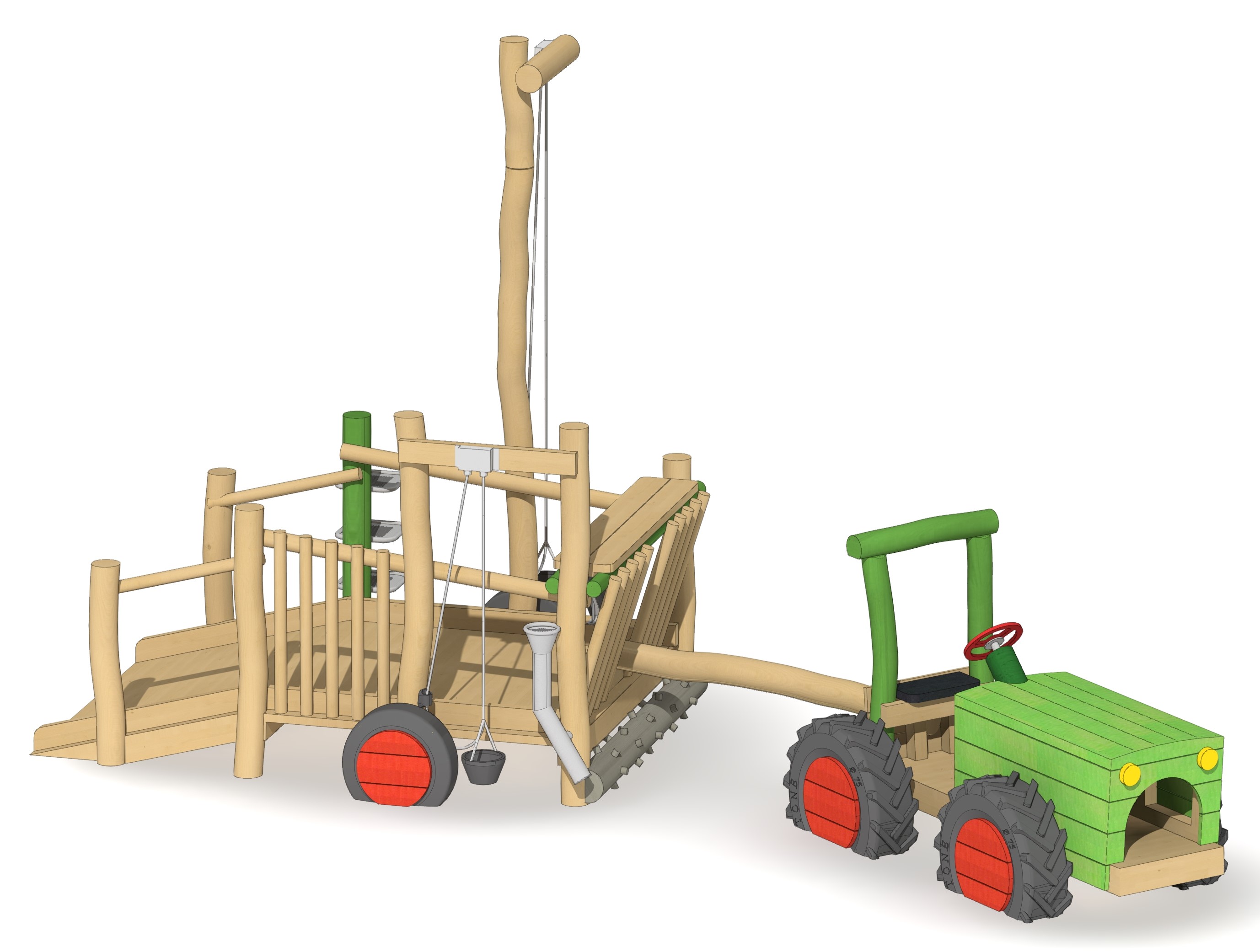 Kleiner Traktor mit Sandspielanhänger Ansicht 4