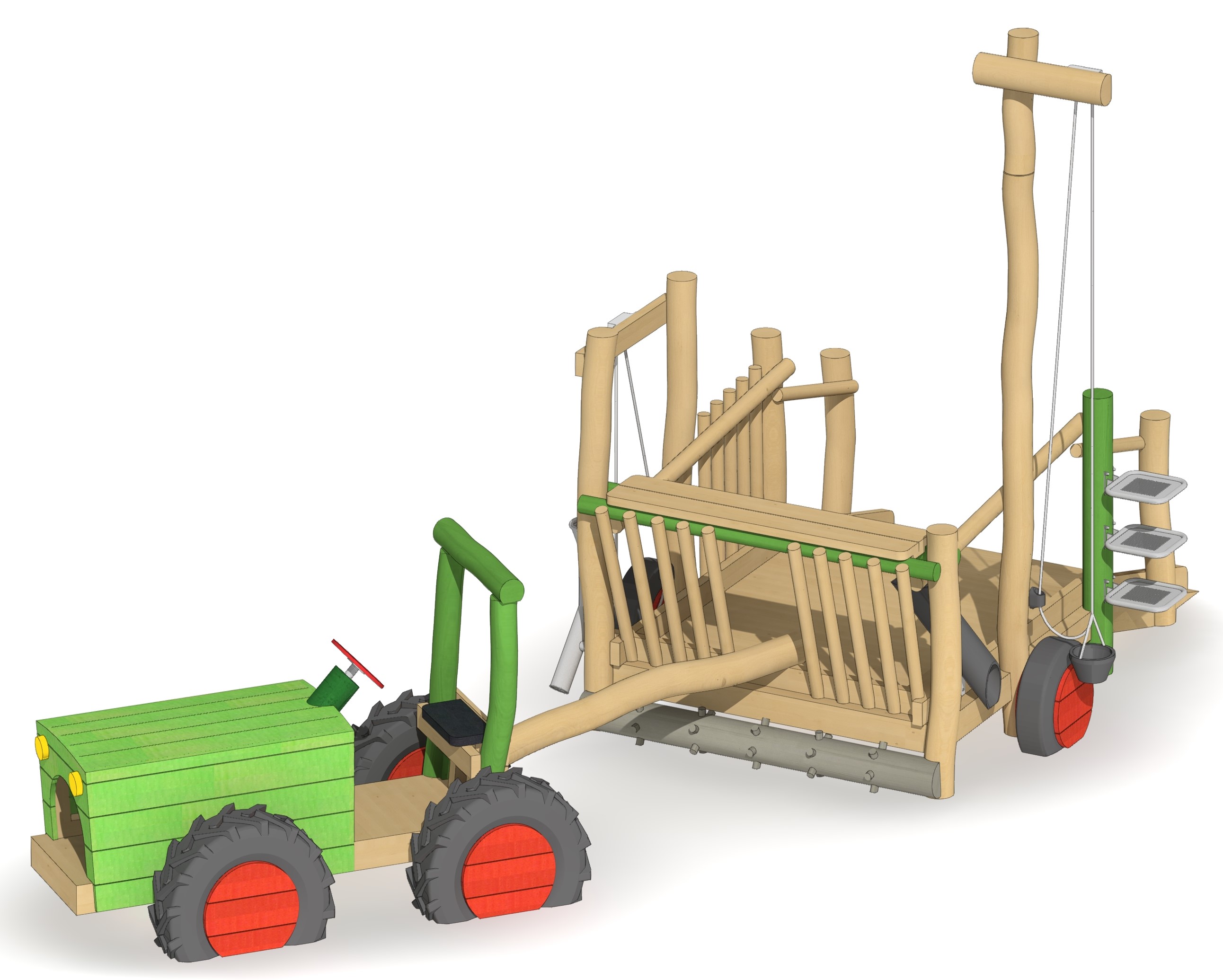 Kleiner Traktor mit Sandspielanhänger Ansicht 6