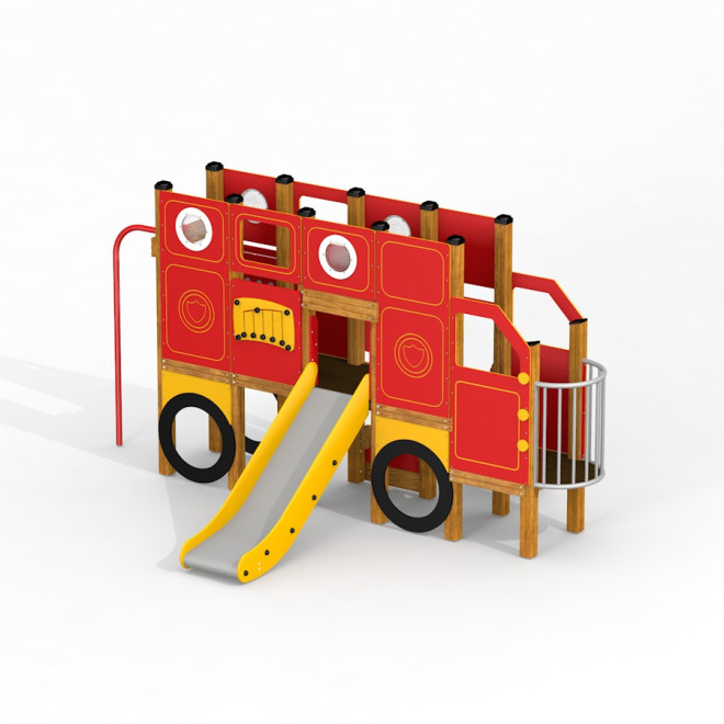 Grosser Truck Spielhaus mit Rutsche, Larslaj
