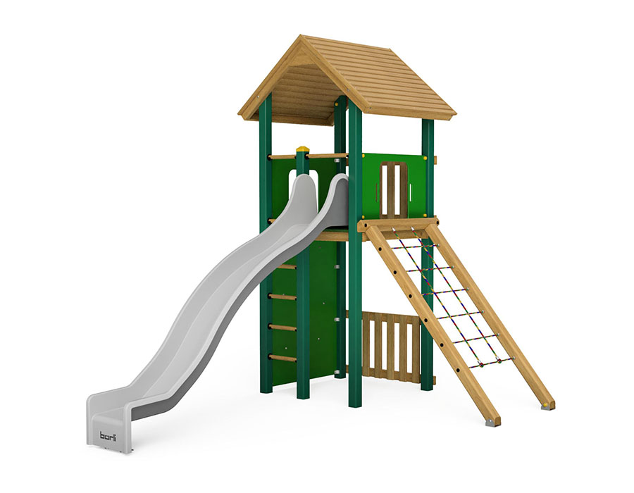 Spielturm-Kombination Holz/Aluminium, Bürli