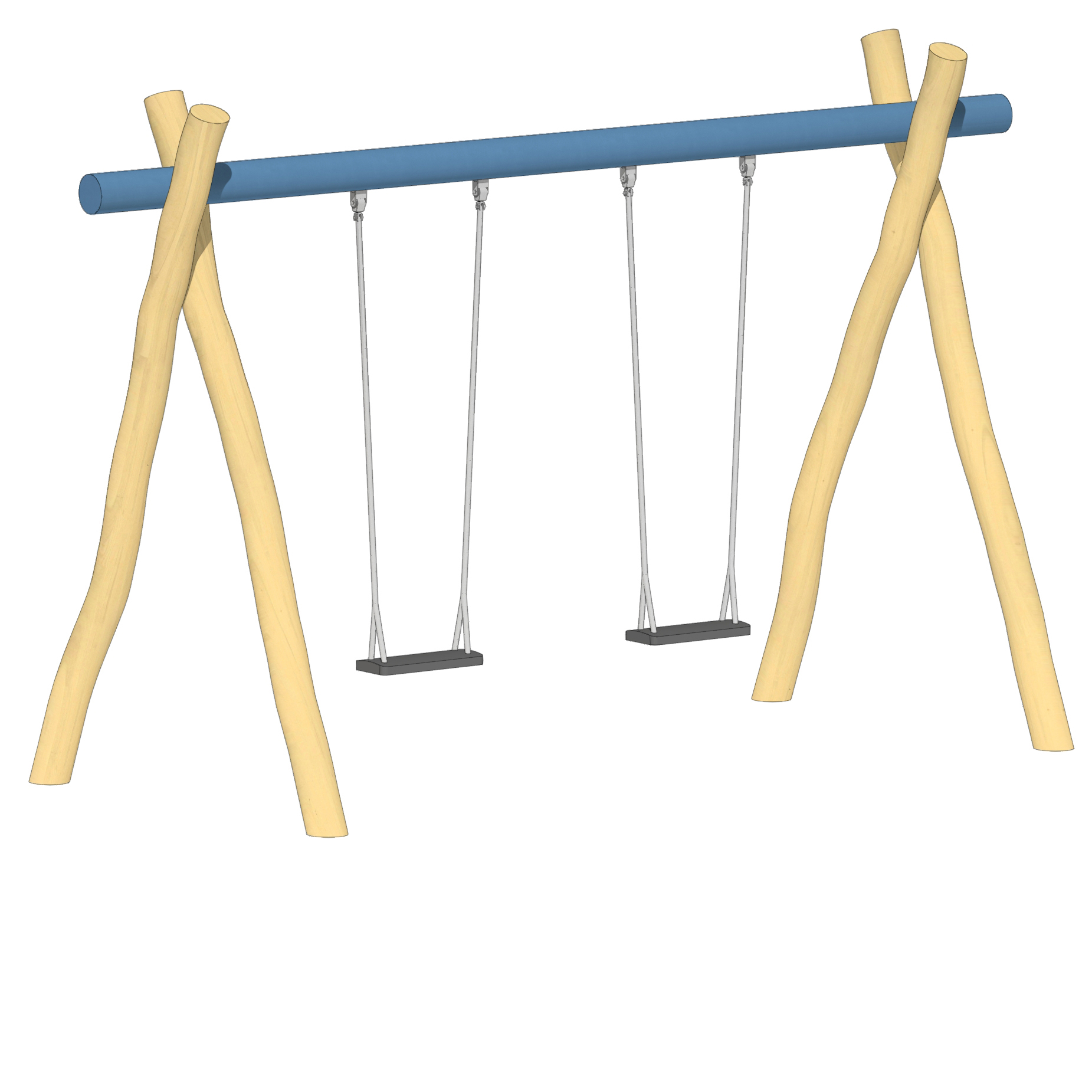 Schaukel 2-fach LH210cm, Querrohr Stahl verzinkt und pulverbeschichtet