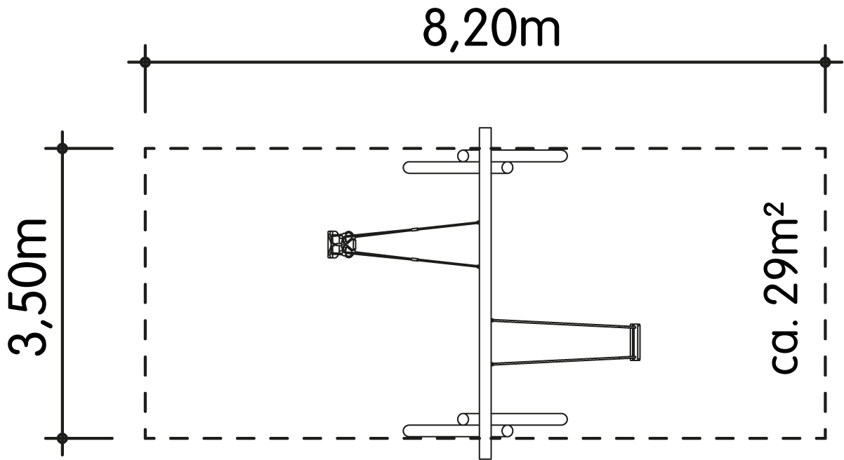 Schaukel 2-fach LH250cm, 1 Kleinkind-Schaukelsitz Ansicht 4