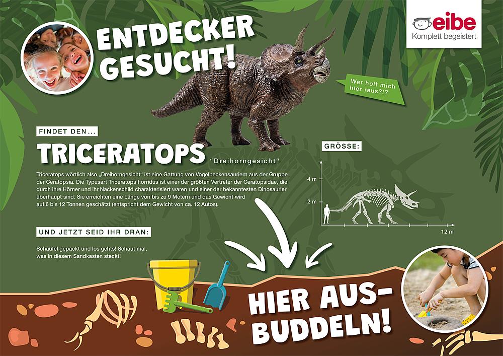 Schild für Dino-Platte Triceratops