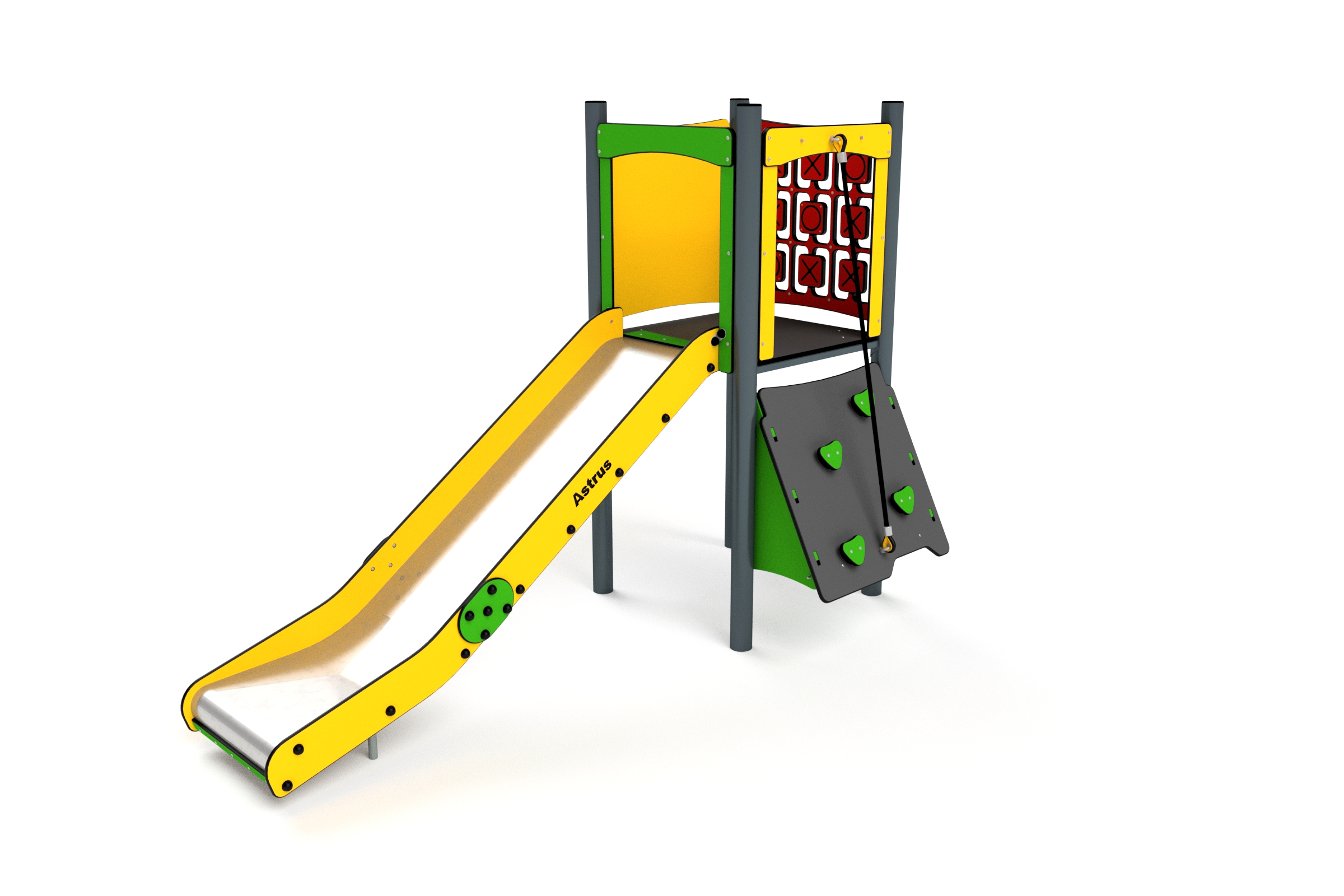 11001 Turm mit Rutsche, Kletterwand und Spielwand Ansicht 3