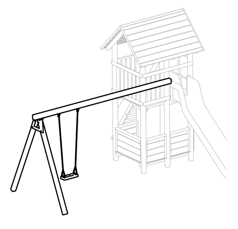 Einfachschaukel für Turm aus Edelkastanie, Fuchs Thun
