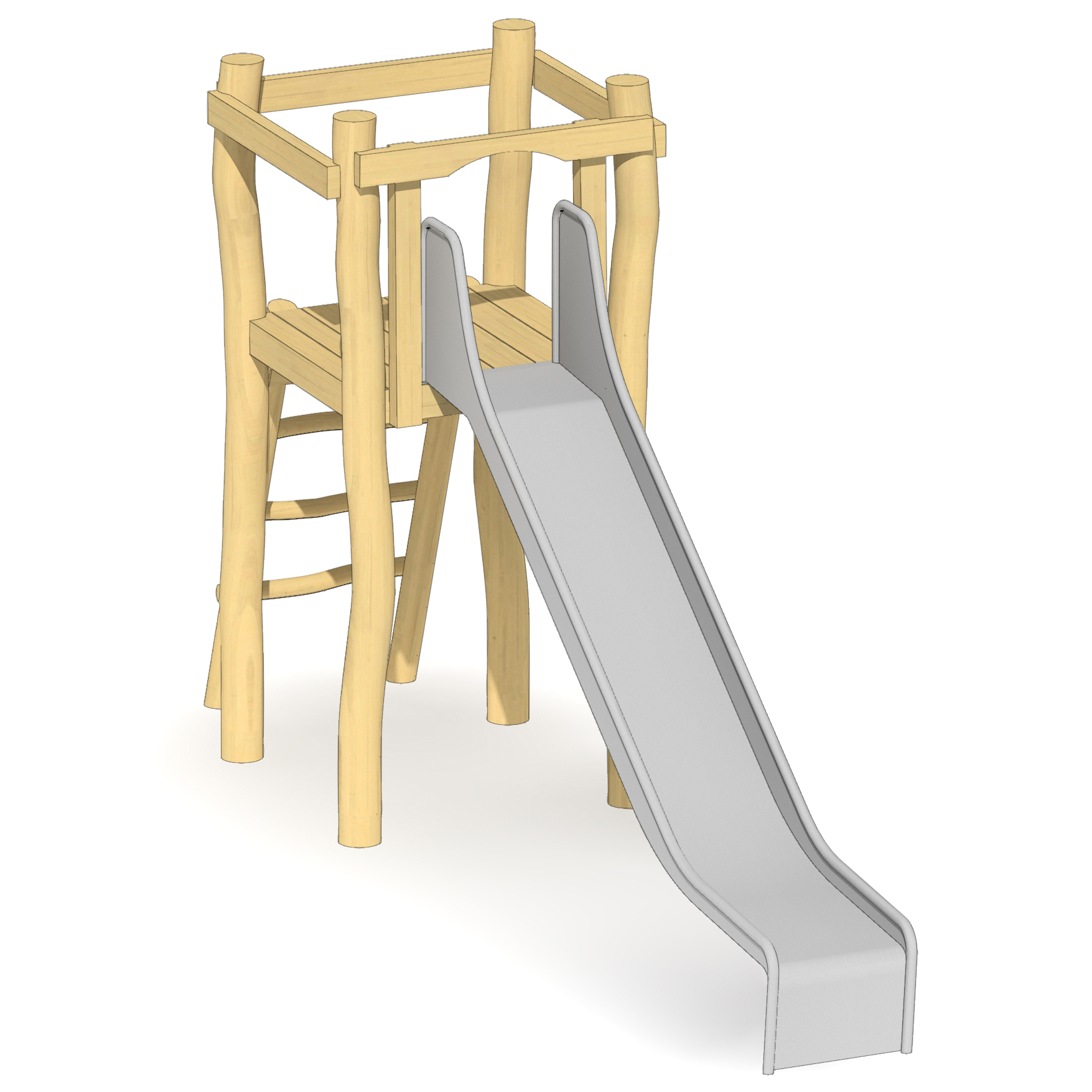 Turm mit Edelstahl-Rutsche Ansicht 2