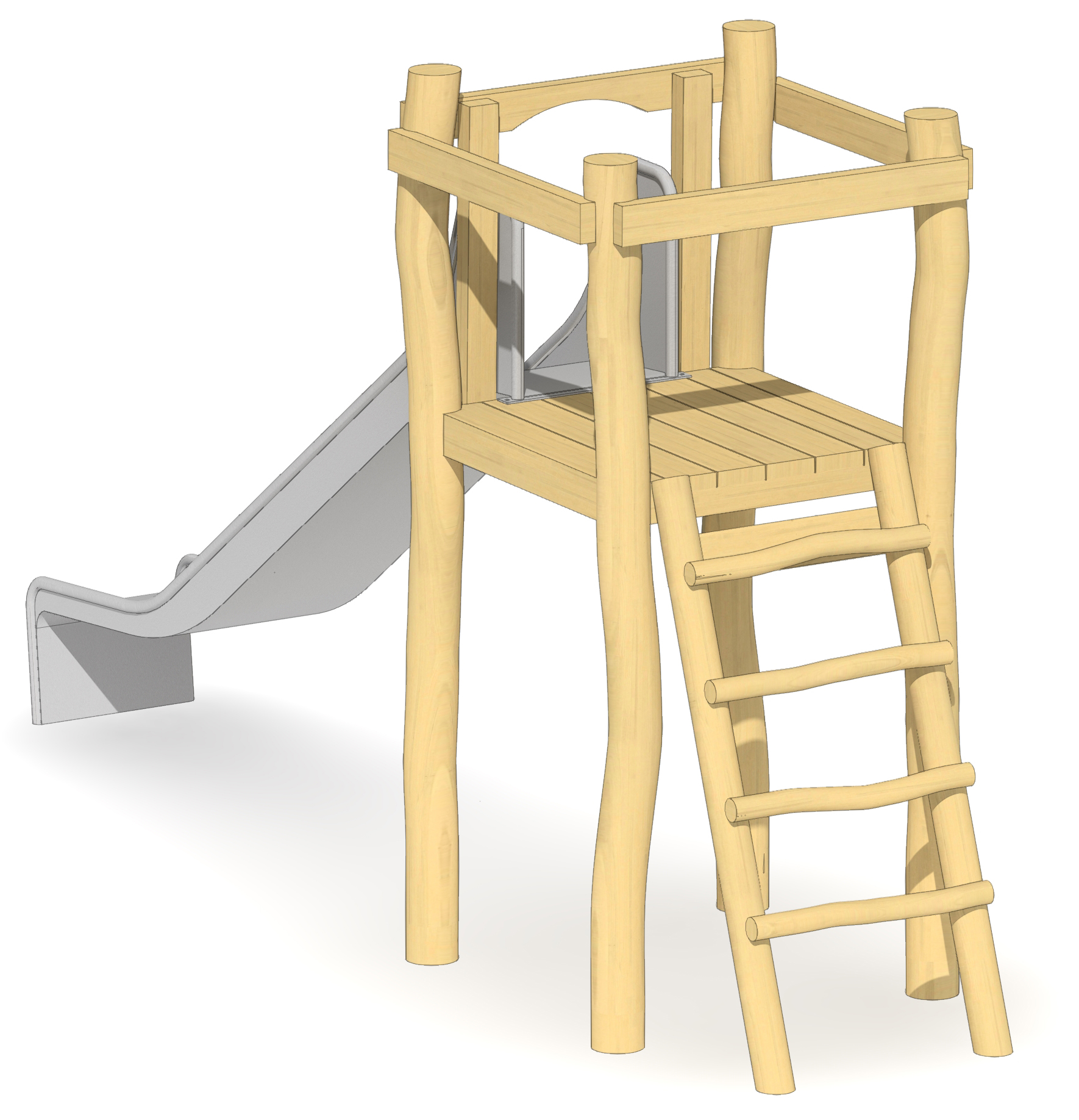 Turm mit Edelstahl-Rutsche Ansicht 4