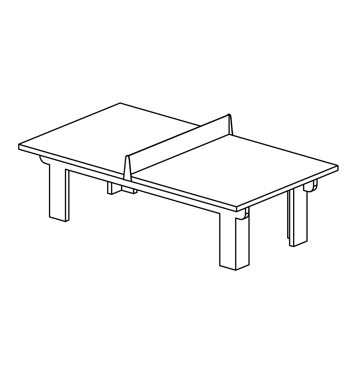 Tischtennisplatte mit Netz Ansicht 2