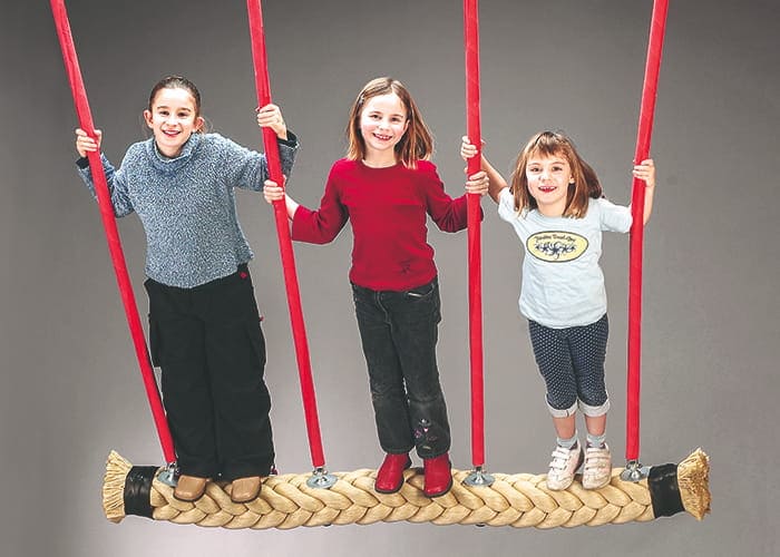 Trio-Schaukel mit Ketten in Edelstahl Ansicht 5