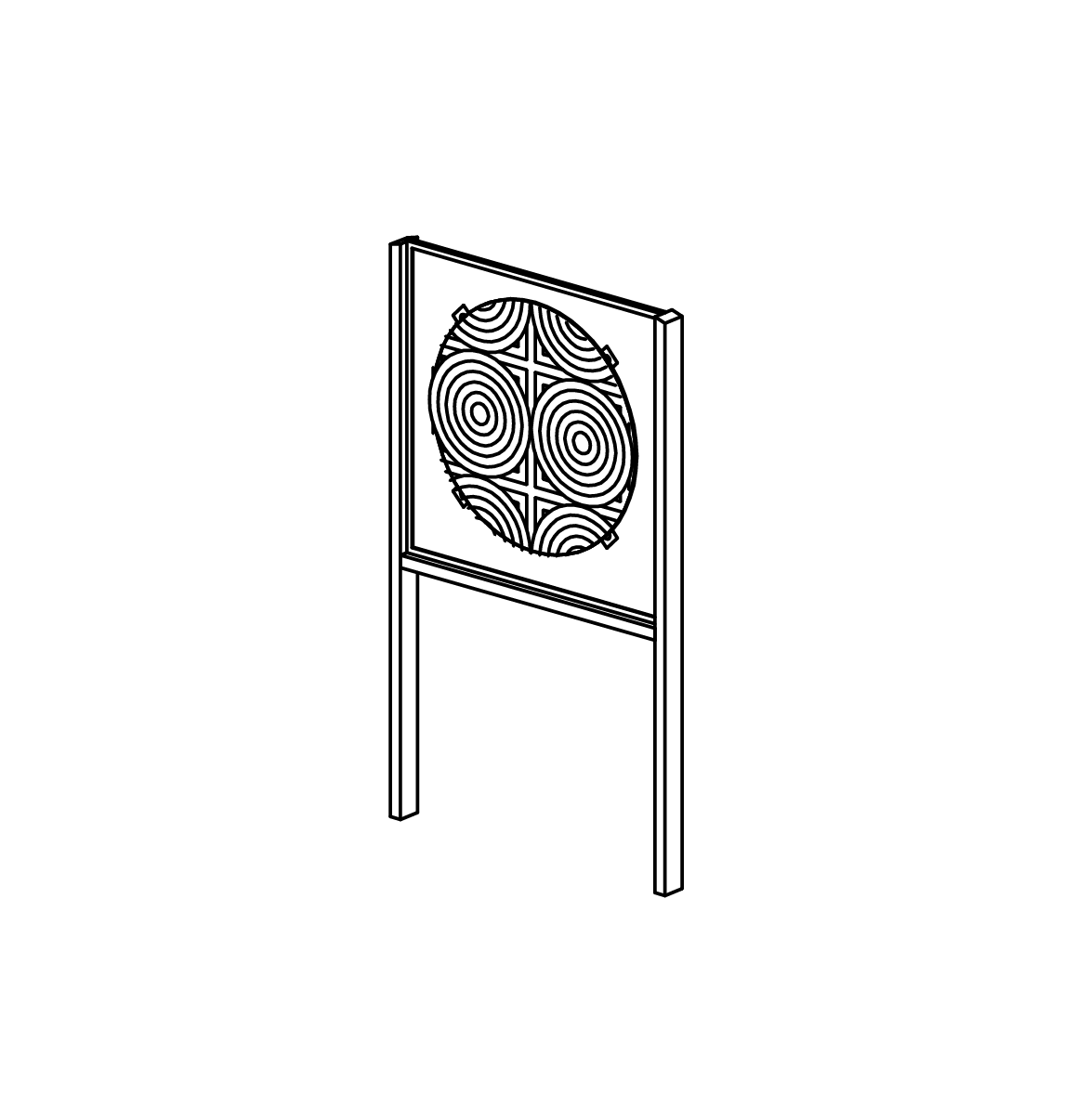 Moirétafel mit Standgestell aus V2A, Richter Spielgeräte