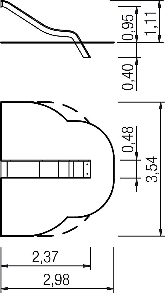 Anbaurutsche PH 95 cm, V2A Ansicht 4