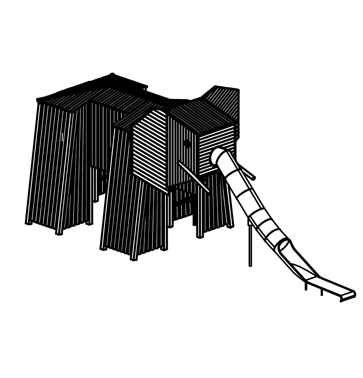 Riesenelefant mit Tunnelrutsche Ansicht 2