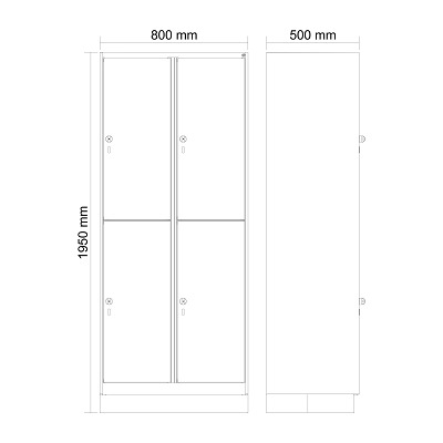 C+P Doppel-Garderobenschrank „Classic Plus“, Abteilbreite 40 cm, mit Sockel Ansicht 3