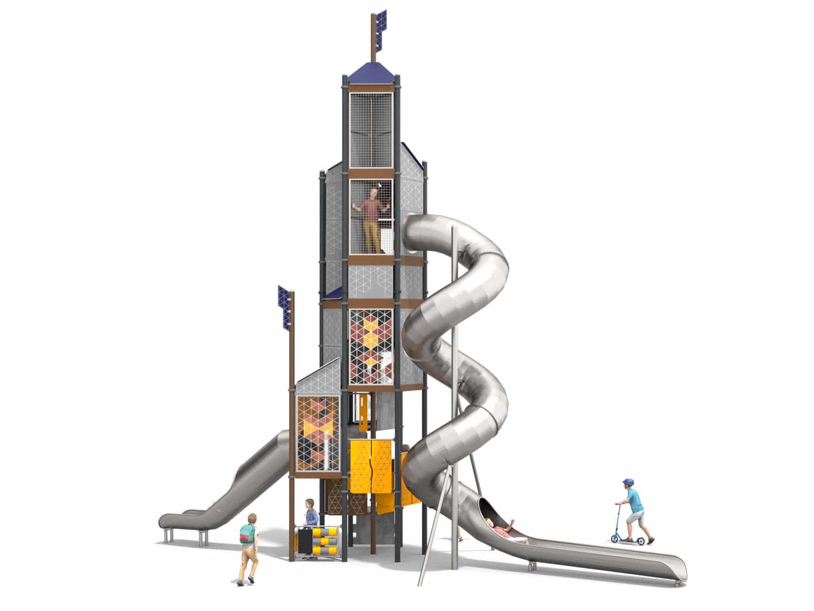 Turm mit Rutschen Ansicht 3