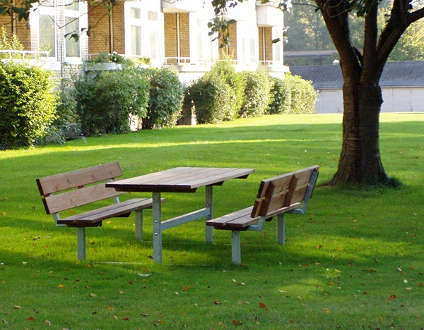 Bank & Tisch (Lärcheholz, verzinkt Stahl) Ansicht 3