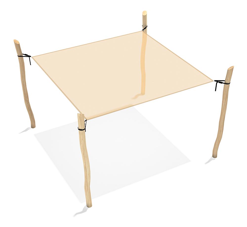 Sonnensegel komplett Simon 4x4 m, eibe
