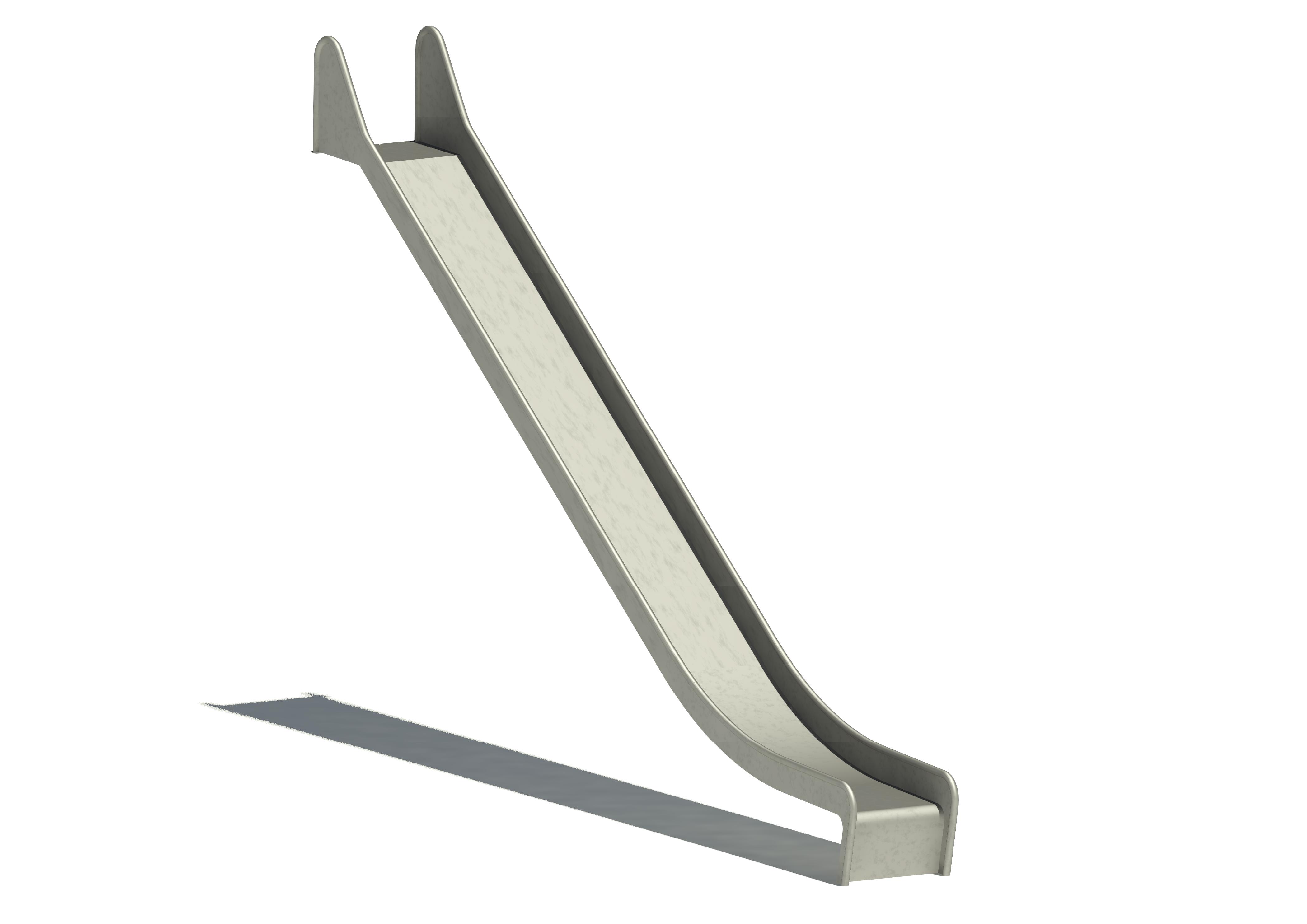 Anbaurutschbahn Edelstahl, ABH 250 cm,Breite 50 cm, Maier Spielplatzgeräte