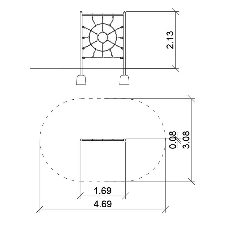 Kletterwand Spinnennetz aus Seilen Ansicht 4