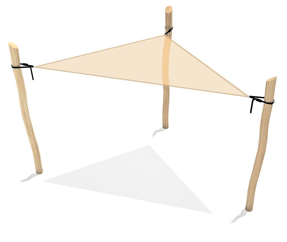 Sonnensegel 3eck komplett Snorre 3x3 m Ansicht 1