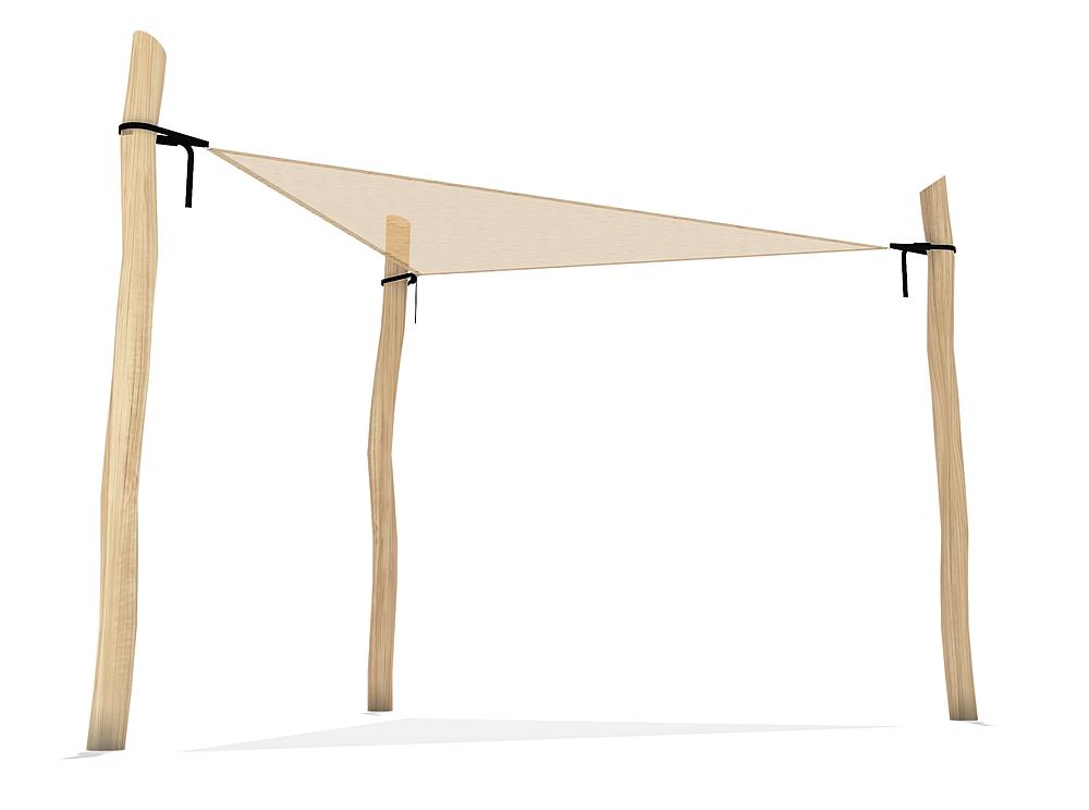 Sonnensegel 3eck komplett Snorre 3x3 m Ansicht 4