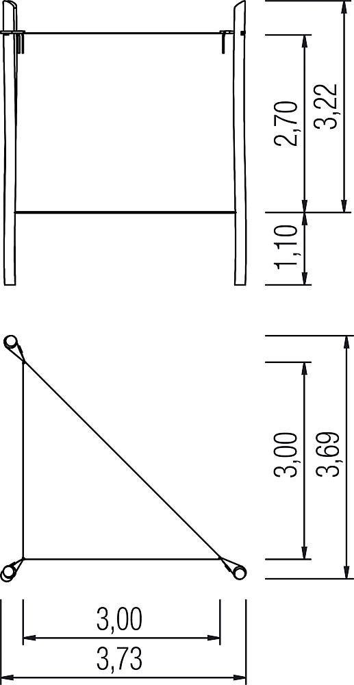 Sonnensegel 3eck komplett Snorre 3x3 m Ansicht 5