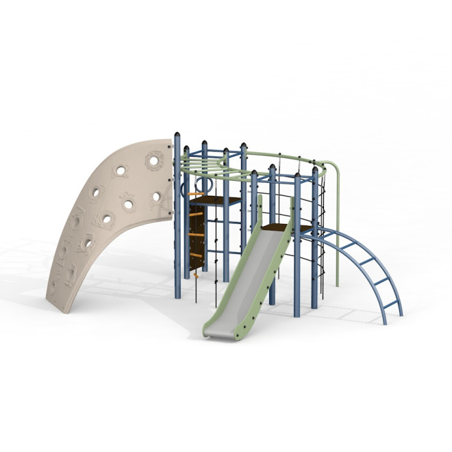 Wal Klettergerüst mit Kletterwand und Rutsche, Larslaj