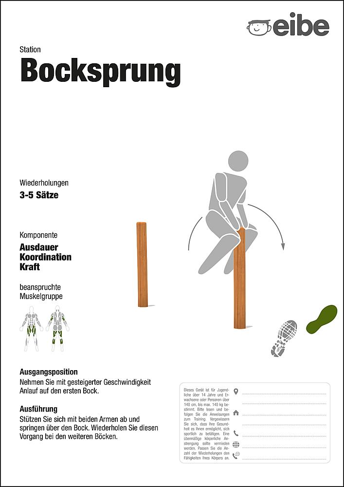 Trimm-dich-Pfad Trainingsschild Bocksprung Ansicht 5