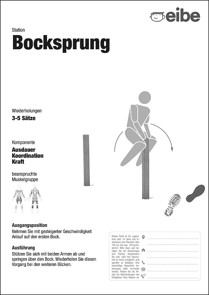 Trimm-dich-Pfad Trainingsschild Bocksprung Ansicht 6