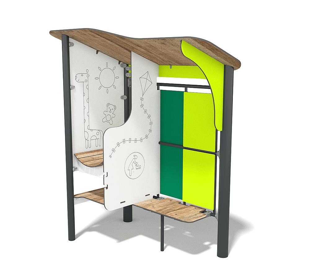 Urbaniq Pavillon klein mit Wickeltisch, eibe