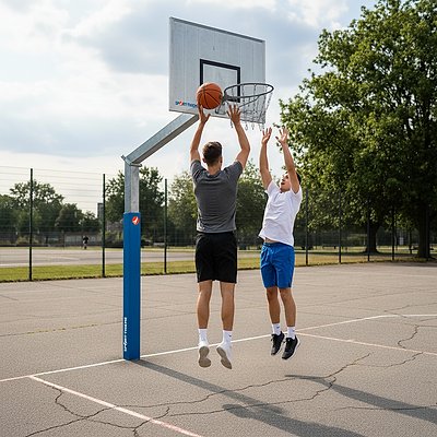 Sport-Thieme Basketballanlage „Fair Play 2.0“ mit Kettennetz Ansicht 2