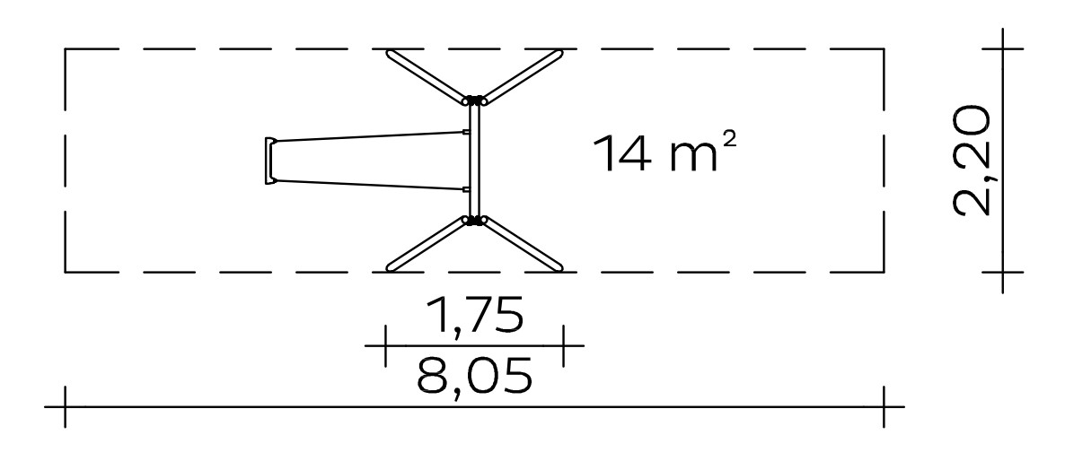 Standardschaukel (2,50) Edelstahl Ansicht 3