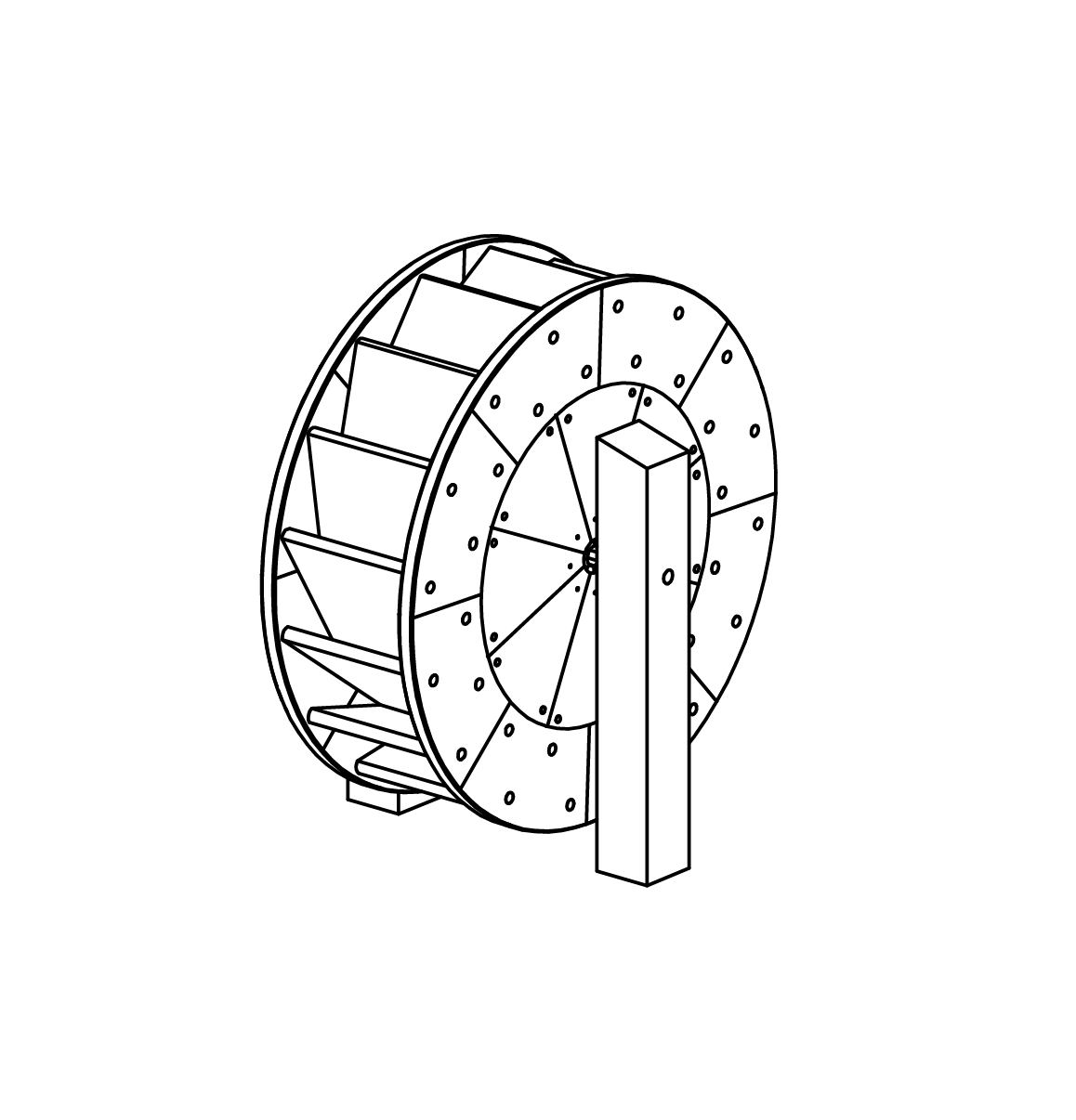 Mühlrad aus Holz, Richter Spielgeräte