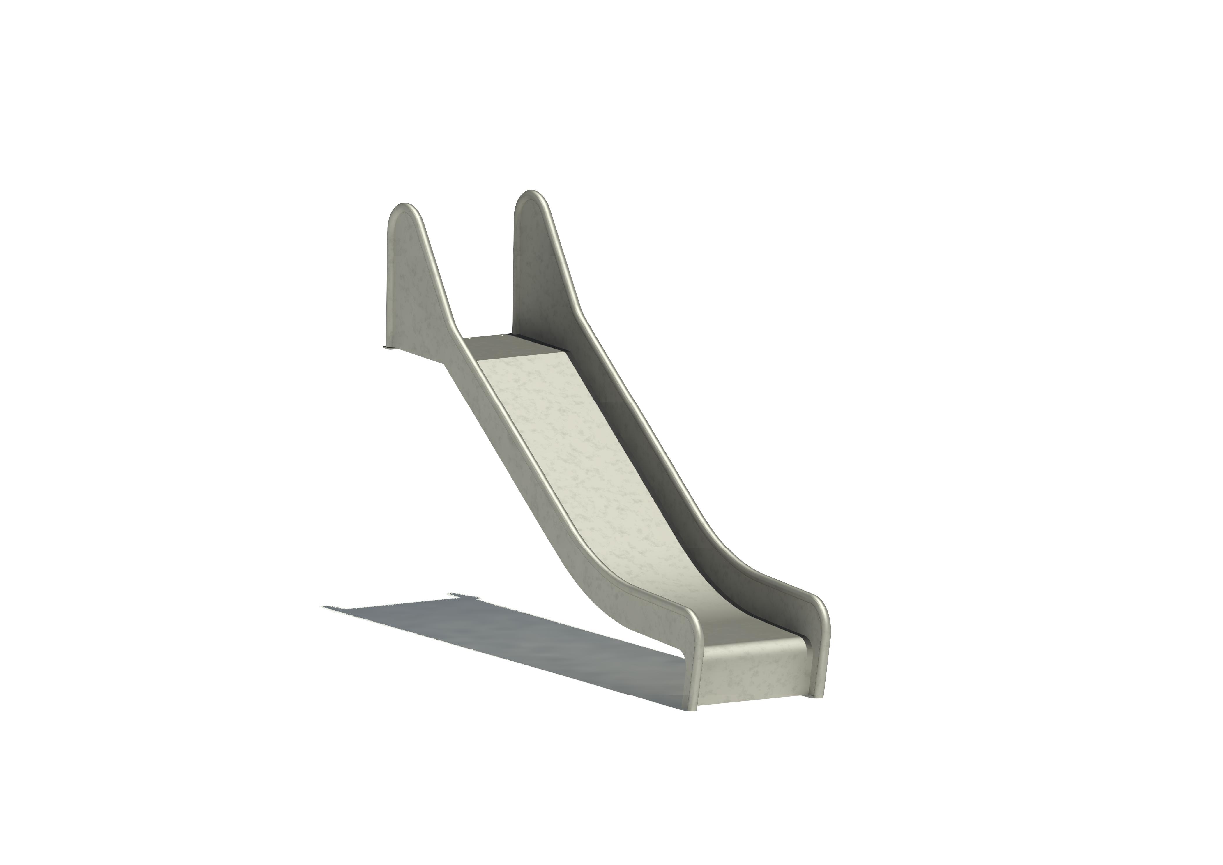 Anbaurutschbahn Edelstahl, ABH 95 cm, Breite 50 cm, Maier Spielplatzgeräte