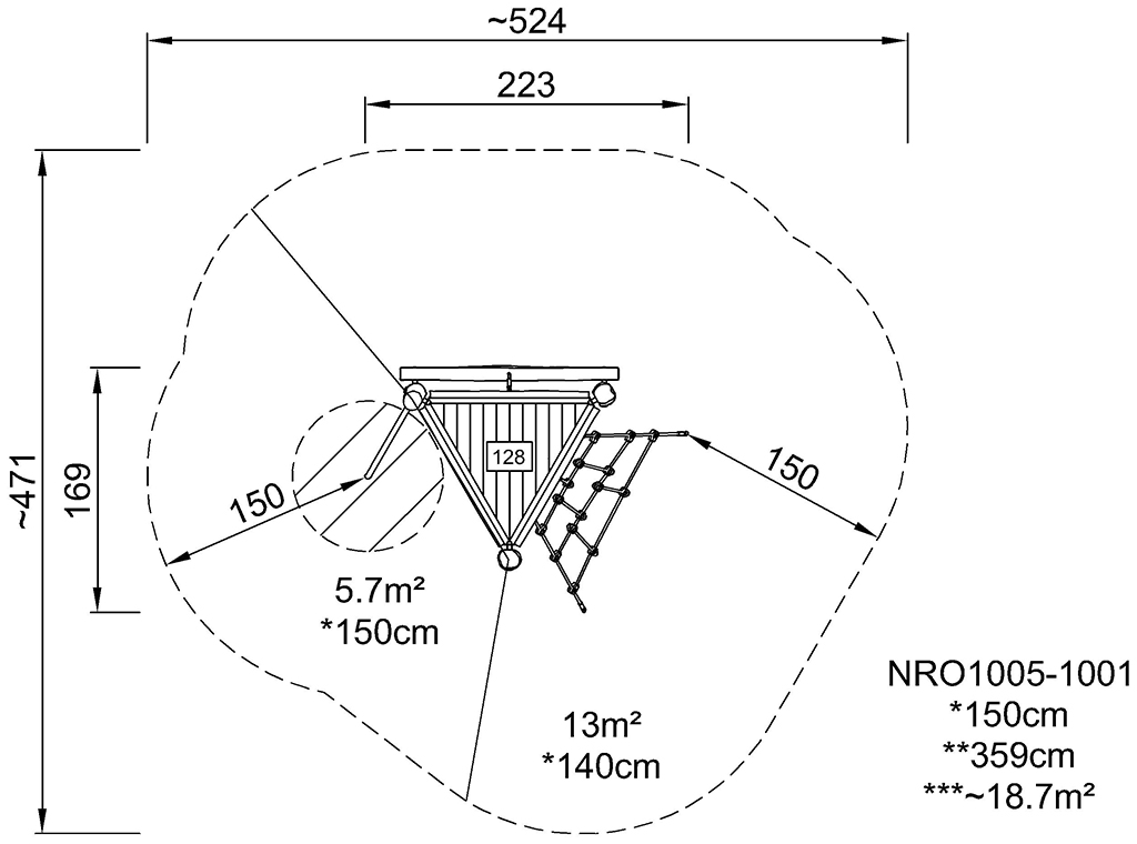 Kletterturm mit Rutschstange NRO1005 Ansicht 3