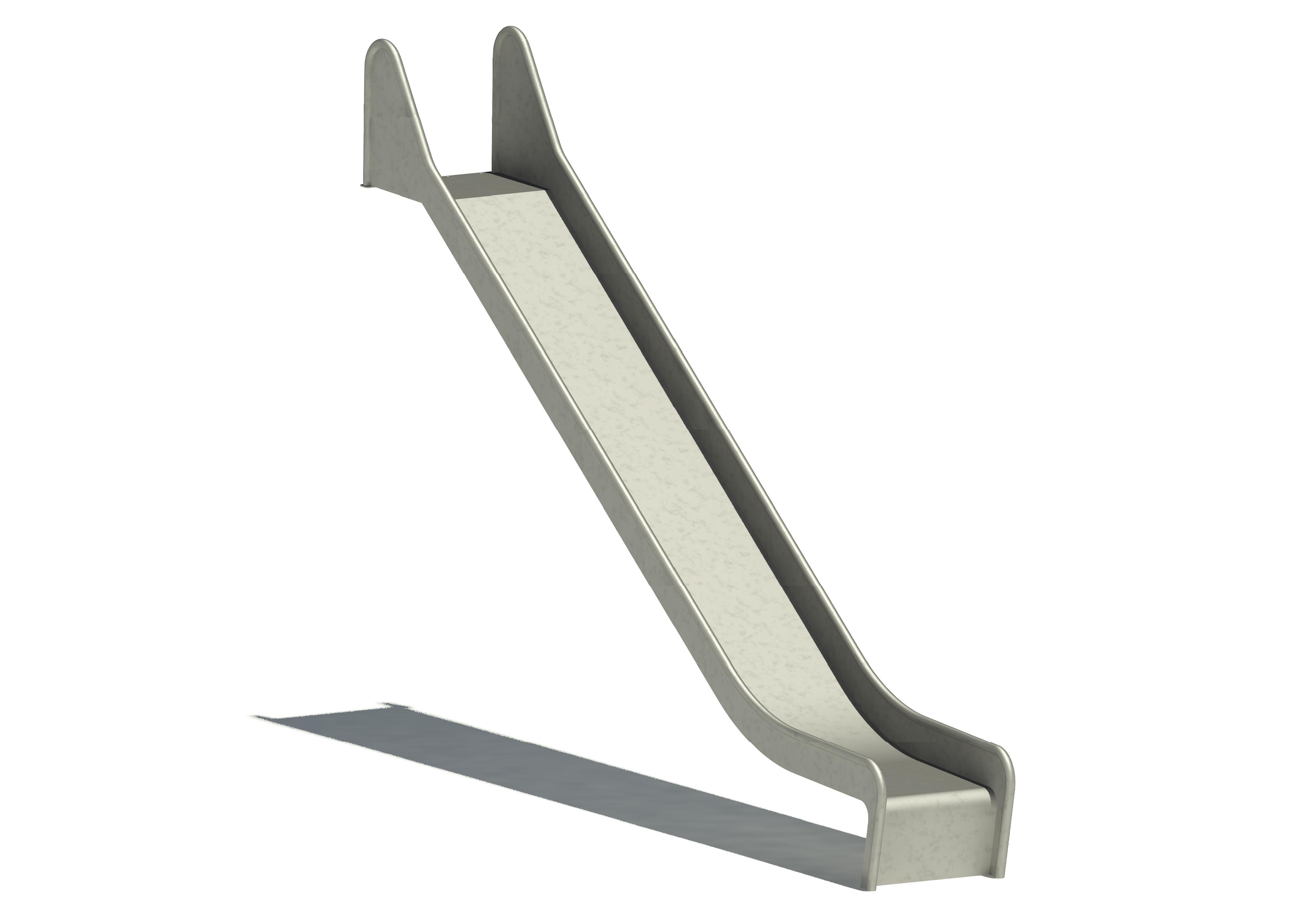 Anbaurutschbahn Edelstahl, ABH 190 cm,Breite 50 cm, Maier Spielplatzgeräte