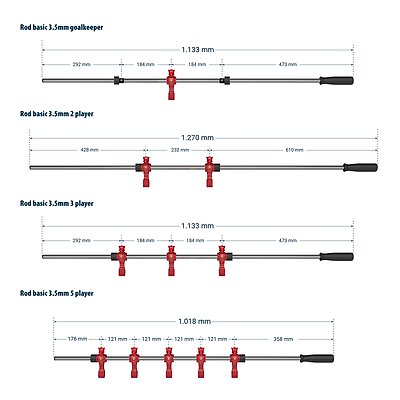 Sportime Kickerstange „Match“, 16 mm Ansicht 3
