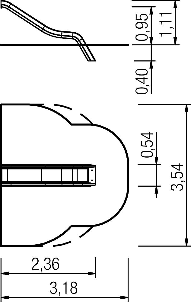 Anbaurutsche PH 95 cm Ansicht 3