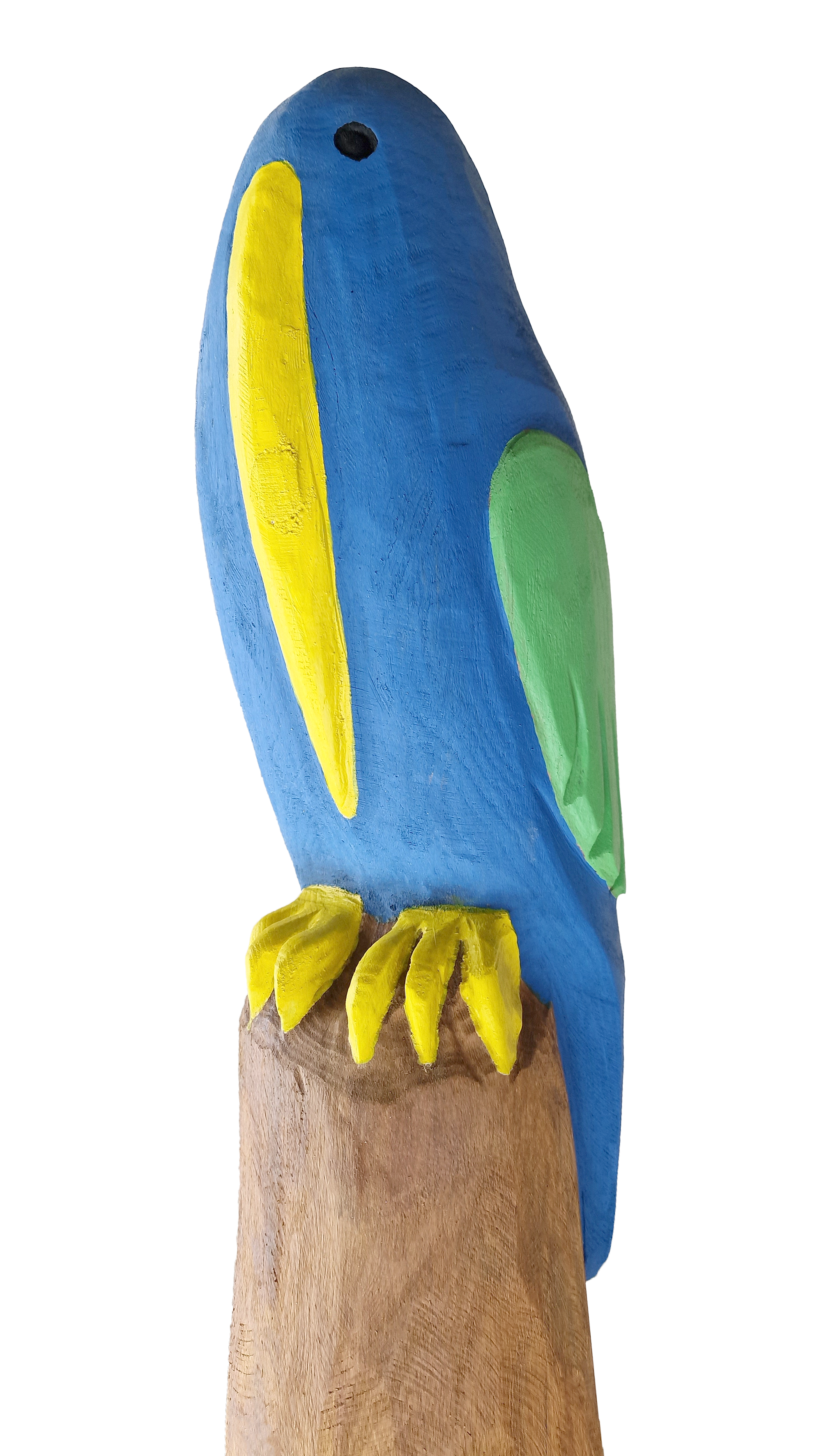 Pfostenkopf/Schnitzfigur Vogel blau - Ansicht 2