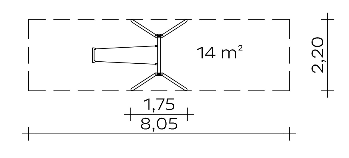 Standardschaukel (2,50) Stahl – verzinkt Ansicht 3