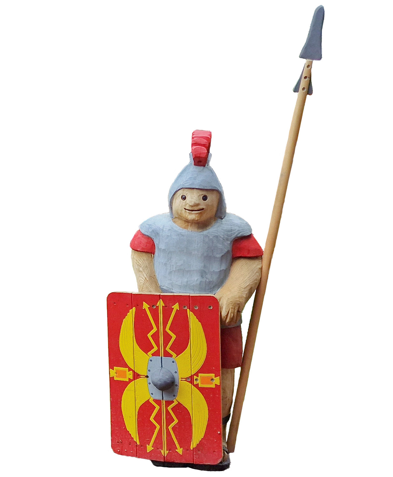 Schnitzfigur Legionär mit Speer -