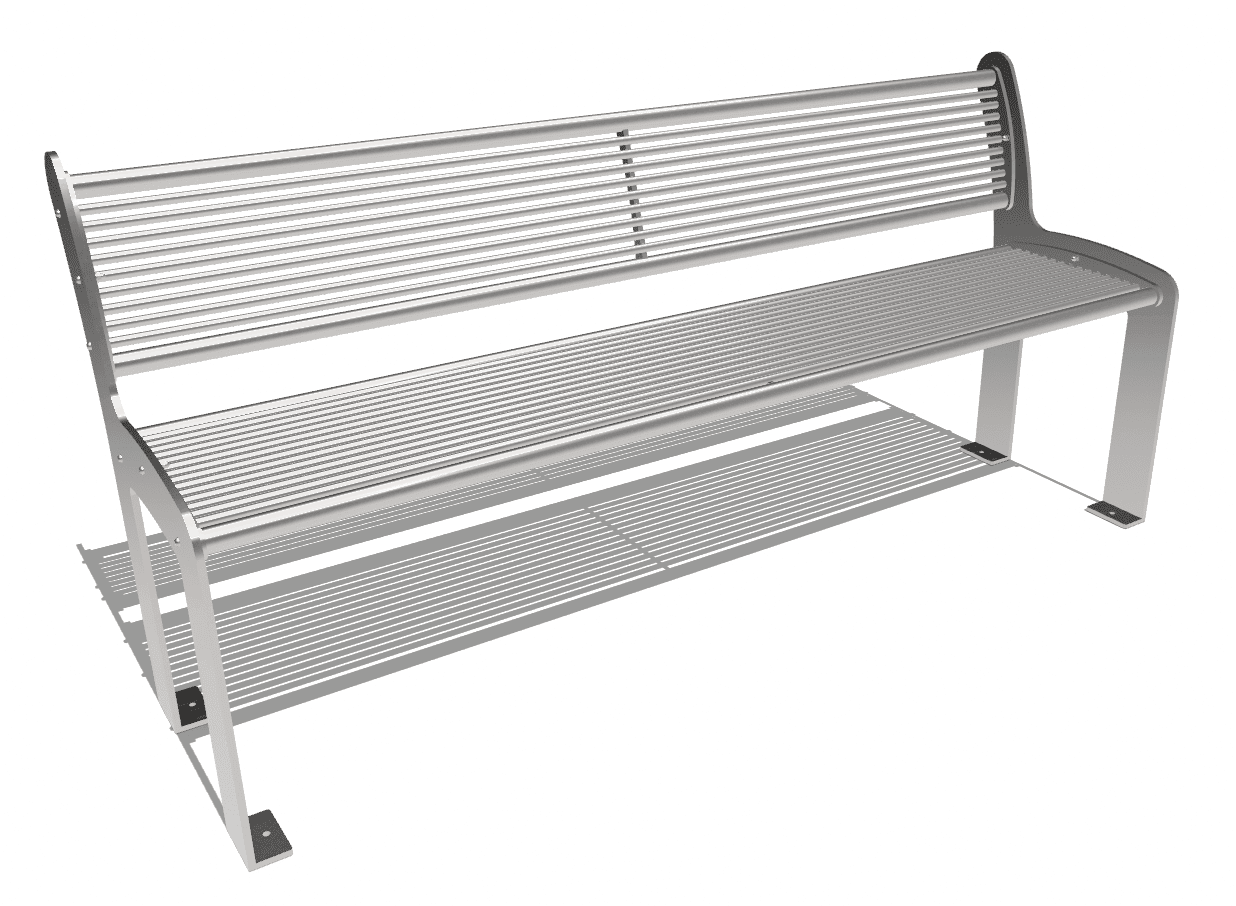 Banc Genève avec dossier, en acier inox Ansicht 2