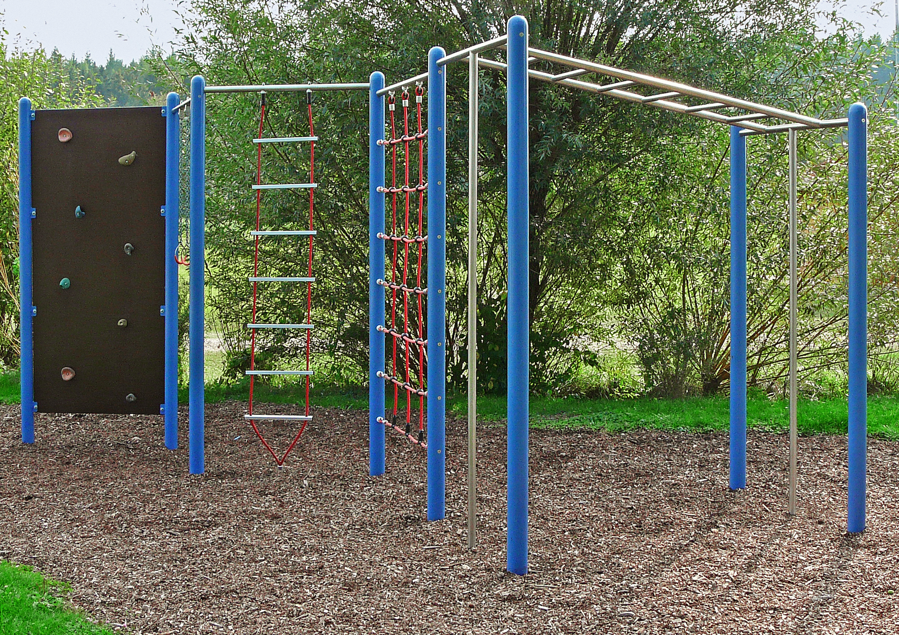 Zick-Zack-Kletterwand 4-teilig mit Hangel