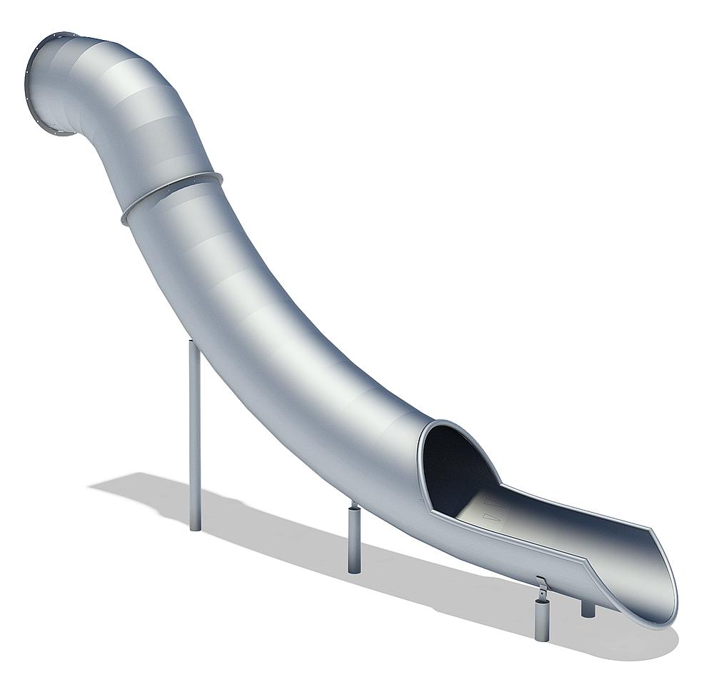 Steile Röhrenanbaurutsche gerade PH 295 cm, eibe