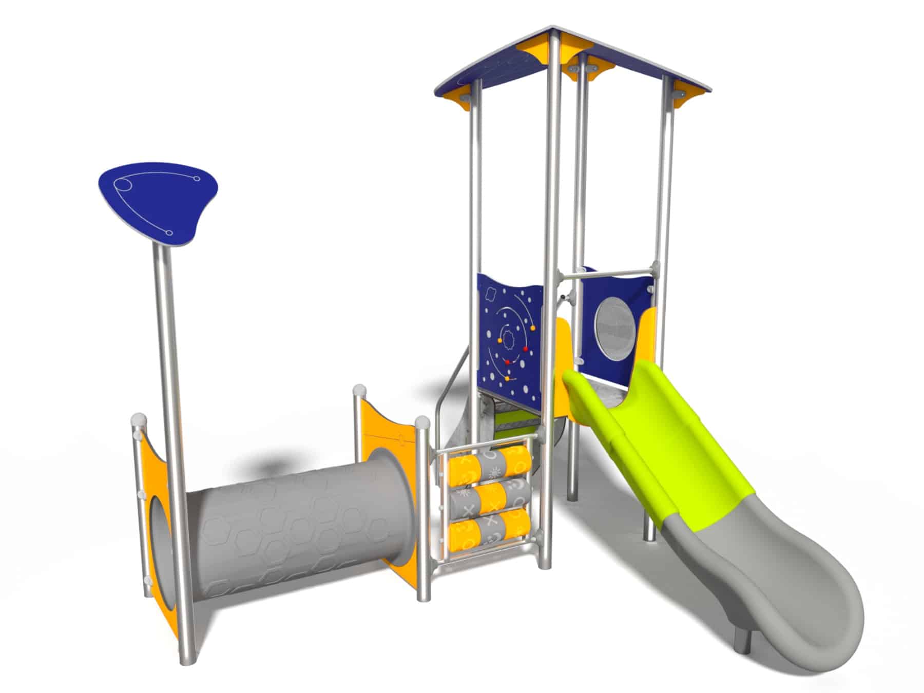Rutsche mit Stufen und Tunnel für Spielplatz