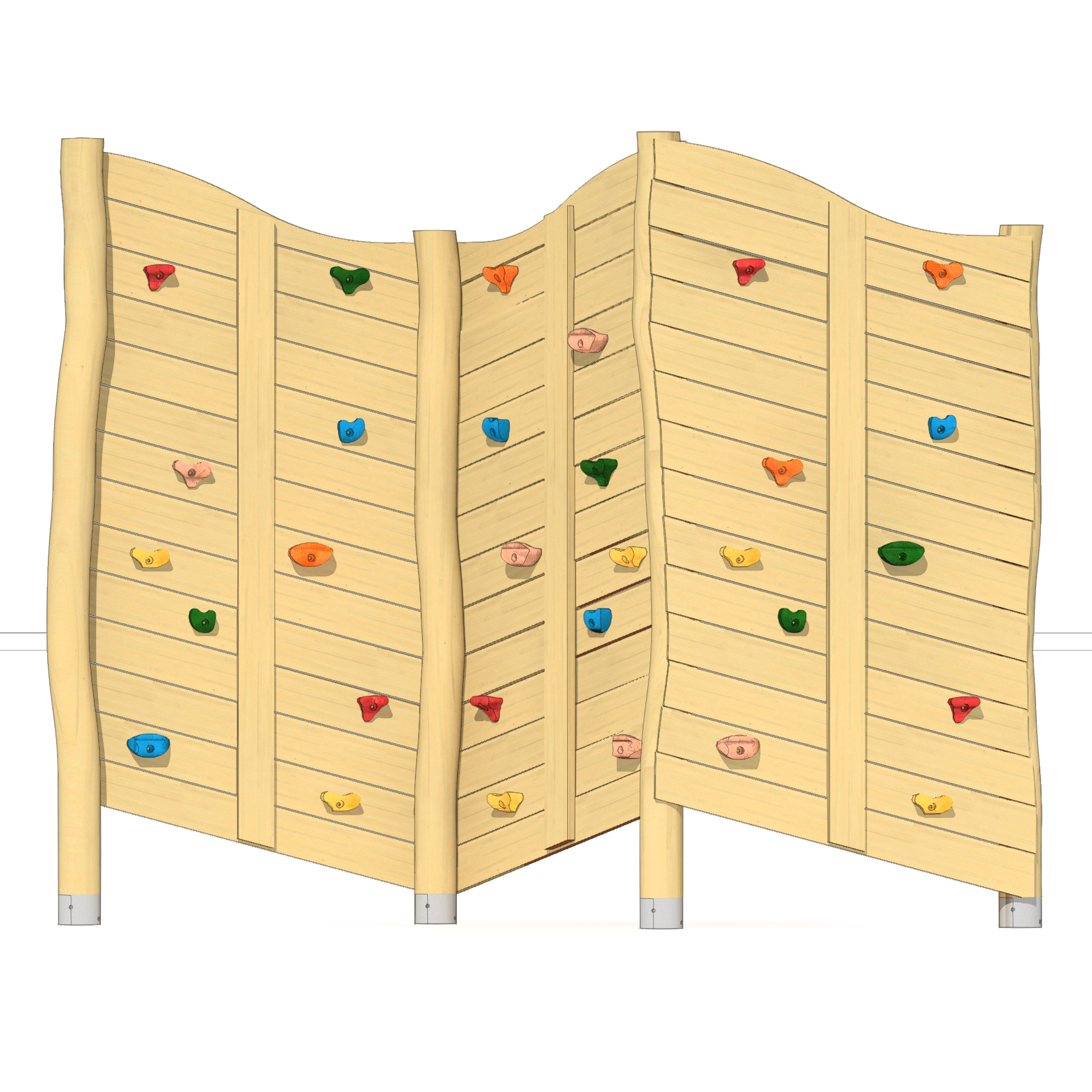 Felsen-Kletterwand 3-teilig