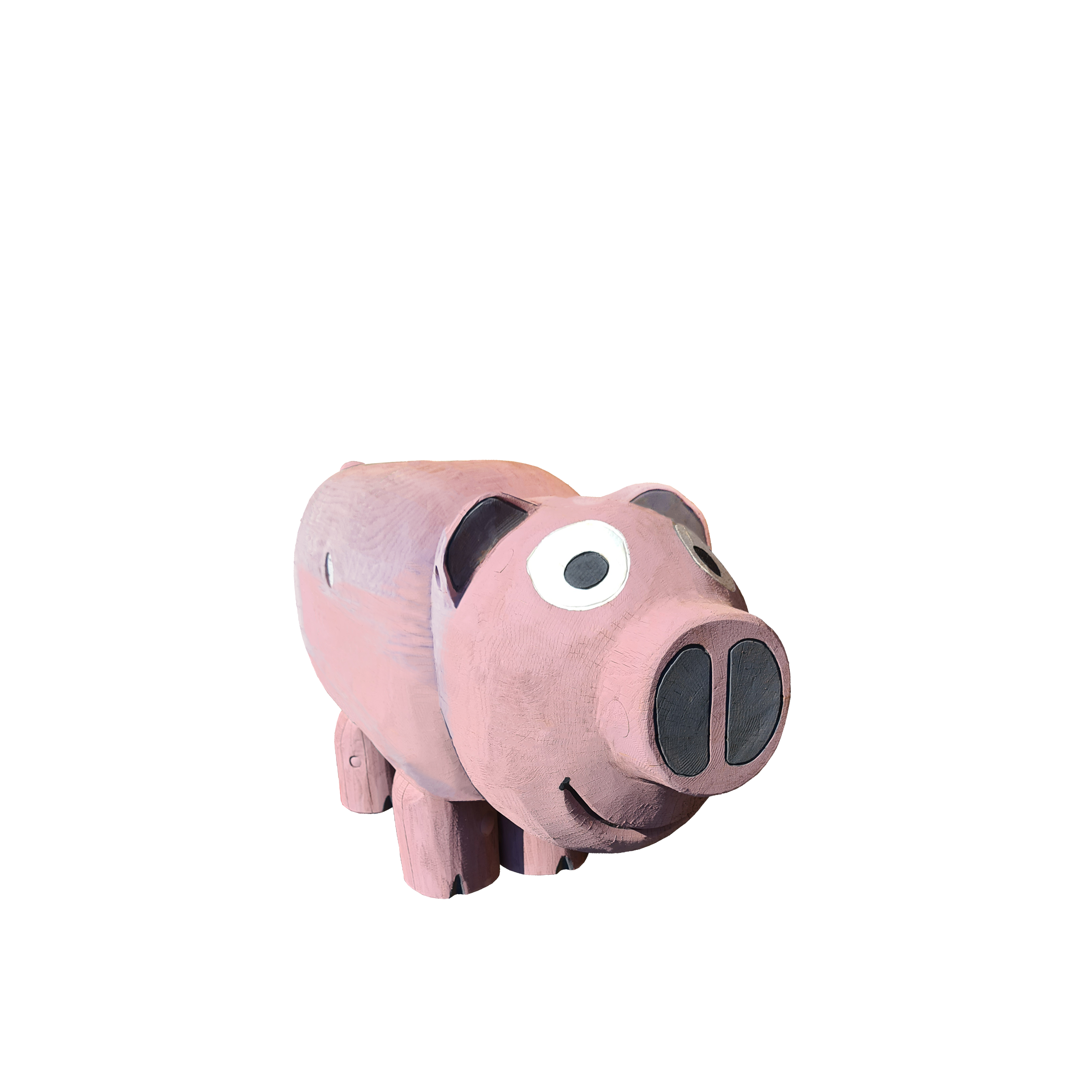 Schnitzfigur Schwein, 4 Holzfüße - Ansicht 2