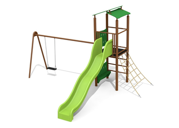 Kletterturm 2 mit 1er Schaukel steel