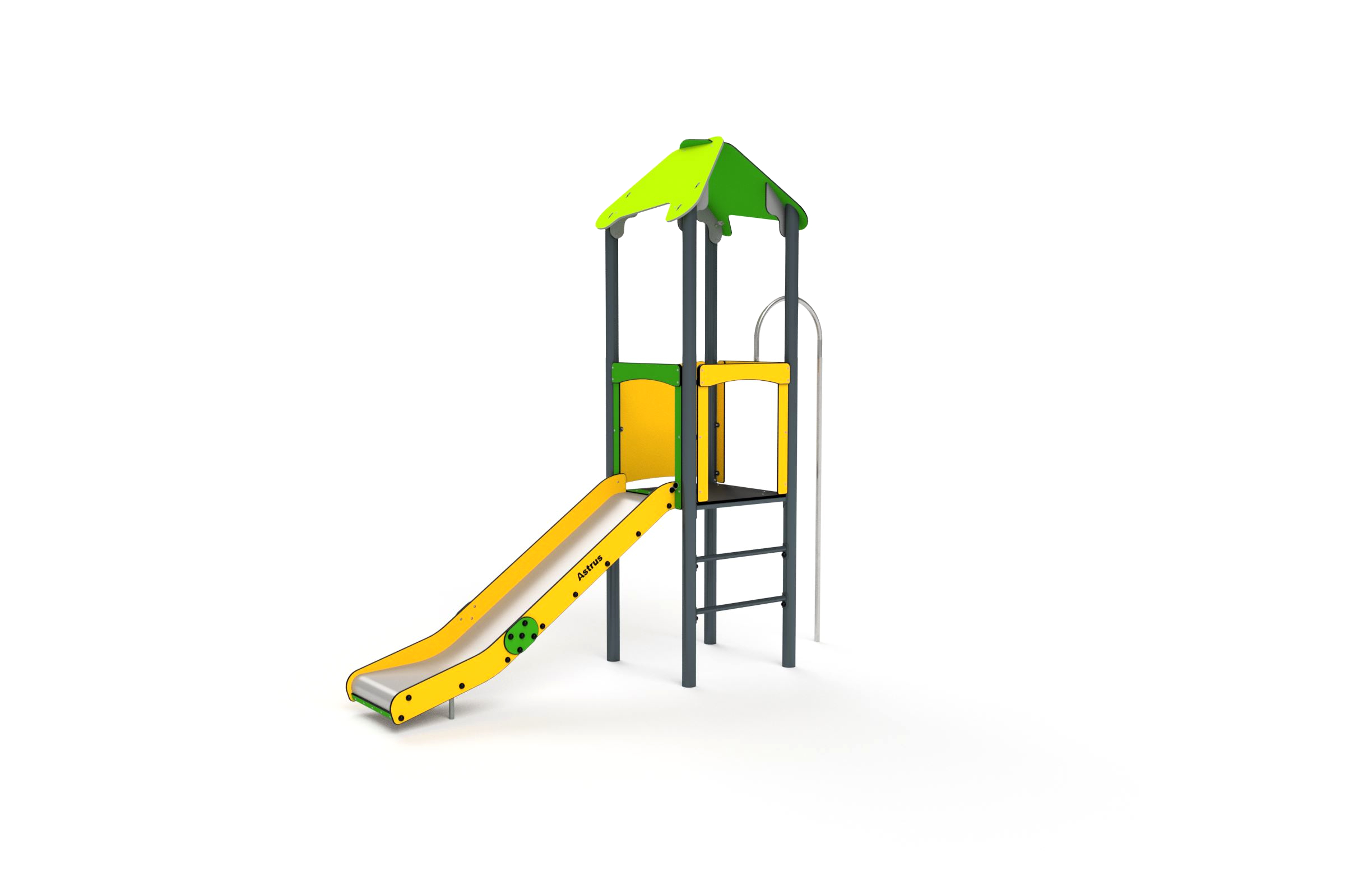 11009 Spielturm mit Sprossenleiter und Feuerwehrstange Ansicht 2