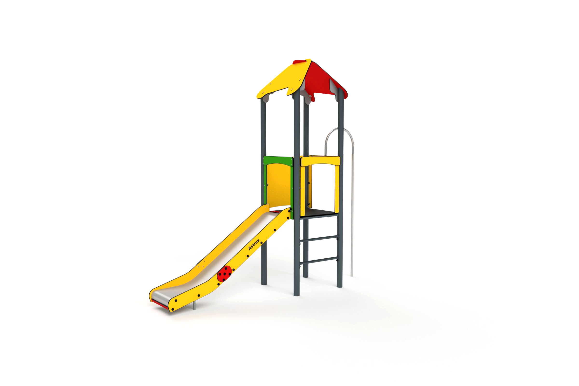 11009 Spielturm mit Sprossenleiter und Feuerwehrstange Ansicht 3