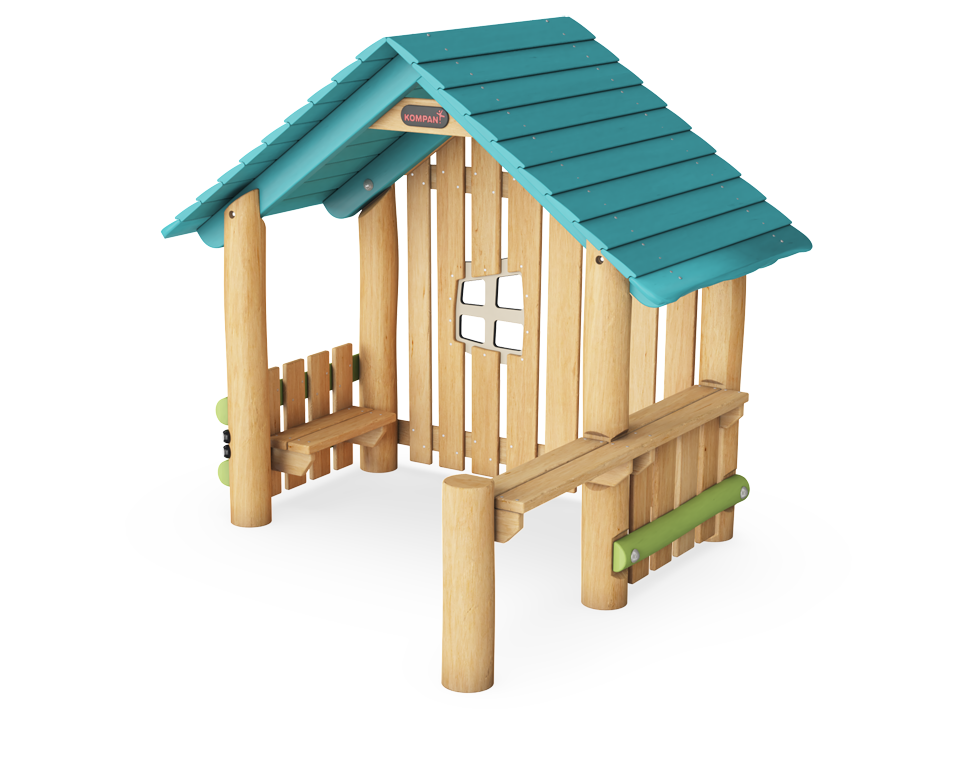 Spielhütte mit Seite, Giebel & Tresen NRO414